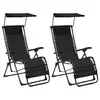 Image de vidaXL Chaises pliables de terrasse lot de 2 Textilène Noir