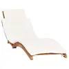 Image de vidaXL Chaise longue pliable avec coussin blanc crème Bois de teck