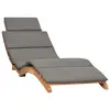 Image de vidaXL Chaise longue pliable avec coussin gris foncé Bois de teck