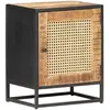 Image de vidaXL Table de chevet 40x30x50 cm Bois de manguier et canne naturelle