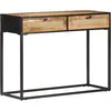 Image de vidaXL Table console 100x35x75 cm Bois de manguier et canne naturelle