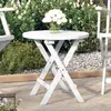 Image de vidaXL Table pliable de jardin blanc Ø 46 cm bois d'acacia solide