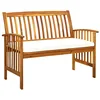 Image de vidaXL Banc de jardin avec coussin 119 cm Bois solide d'acacia