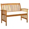 Image de vidaXL Banc de jardin avec coussin 119 cm Bois solide d'acacia