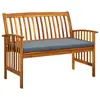 Image de vidaXL Banc de jardin avec coussin 119 cm Bois solide d'acacia