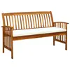 Image de vidaXL Banc de jardin avec coussin 147 cm Bois d'acacia massif