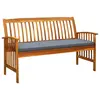 Image de vidaXL Banc de jardin avec coussin 147 cm Bois d'acacia massif