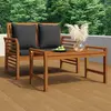 Image de vidaXL Salon de jardin 2 pcs avec coussins gris foncé Bois massif