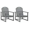 Image de vidaXL Chaises de jardin lot de 2 Gris Bois d'acacia solide