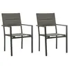 Image de vidaXL Chaises de jardin lot de 2 Textilène acier Gris et anthracite