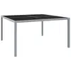 Image de vidaXL Table de jardin 130x130x72 cm Gris Acier et verre