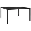 Image de vidaXL Table de jardin 130x130x72 cm Noir Acier et verre