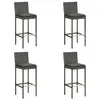 Image de vidaXL Tabourets de bar de jardin et coussins lot de 4 résine tressée