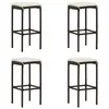 Image de vidaXL Tabourets de bar avec coussins lot de 4 marron résine tressée