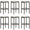 Image de vidaXL Tabourets de bar avec coussins lot de 6 marron résine tressée