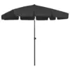 Image de vidaXL Parasol de plage noir 200x125 cm