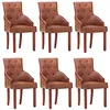 Image de vidaXL Chaises à manger lot de 6 marron cuir de chèvre véritable