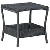 Image de vidaXL Table de jardin Gris foncé 45x45x46,5 cm Résine tressée