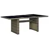 Image de vidaXL Table de jardin Marron Résine tressée et verre trempé