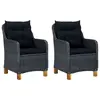 Image de vidaXL Chaises de jardin avec coussins lot de 2 Résine tressée