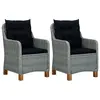 Image de vidaXL Chaises de jardin avec coussins lot de 2 Résine tressée