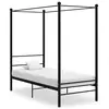Image de vidaXL Cadre de lit à baldaquin sans matelas noir métal 90x200 cm