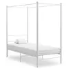 Image de vidaXL Cadre de lit à baldaquin sans matelas blanc métal 100x200 cm