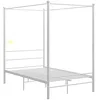 Image de vidaXL Cadre de lit à baldaquin sans matelas blanc 140x200 cm métal