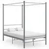 Image de vidaXL Cadre de lit à baldaquin sans matelas gris métal 140x200 cm