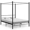 Image de vidaXL Cadre de lit à baldaquin sans matelas noir 160x200 cm métal