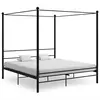 Image de vidaXL Cadre de lit à baldaquin sans matelas noir métal 180x200 cm