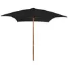 Image de vidaXL Parasol de jardin avec mât en bois noir 200x300 cm