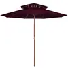 Image de vidaXL Parasol à deux étages avec mât en bois rouge bordeaux 270 cm