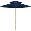 Image de Générique Parasol Double avec mât en Bois Bleu 270 cm