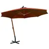 Image de vidaXL Parasol de jardin suspendu avec mât terre cuite bois de sapin