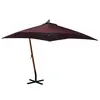 Image de vidaXL Parasol de jardin suspendu et mât rouge bordeaux bois de sapin