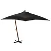 Image de vidaXL Parasol de jardin suspendu avec mât noir bois de sapin massif