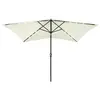 Image de vidaXL Parasol de jardin avec LED et mât en acier sable 2x3 m