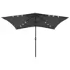 Image de vidaXL Parasol de jardin avec LED et mât en acier anthracite 2x3 m
