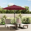 Image de vidaXL Tissu de remplacement pour parasol d'extérieur Bordeaux 300 cm