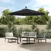 Image de vidaXL Tissu de remplacement pour parasol déporté noir 300 cm