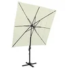 Image de vidaXL Parasol de jardin à 4 niveaux avec mât en aluminium sable