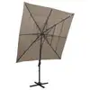 Image de vidaXL Parasol de jardin à 4 niveaux avec mât en aluminium taupe