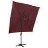 Image de vidaXL Parasol de jardin à 4 niveaux mât en aluminium rouge bordeaux