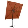 Image de vidaXL Parasol de jardin à 4 niveaux avec mât en aluminium terre cuite