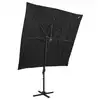 Image de vidaXL Parasol de jardin à 4 niveaux avec mât en aluminium noir