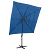 Image de vidaXL Parasol de jardin à 4 niveaux avec mât en aluminium bleu azuré