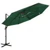 Image de vidaXL Parasol de jardin à 4 niveaux avec mât en aluminium vert 3x3 m