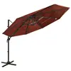 Image de vidaXL Parasol de jardin à 4 niveaux avec mât en aluminium terre cuite
