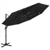 Image de vidaXL Parasol de jardin à 4 niveaux avec mât en aluminium noir 3x3 m